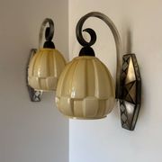 Appliques Art Déco bronze argenté Peuch & Besse