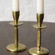 2x Mid century brass candle sticks, Kara Denmark