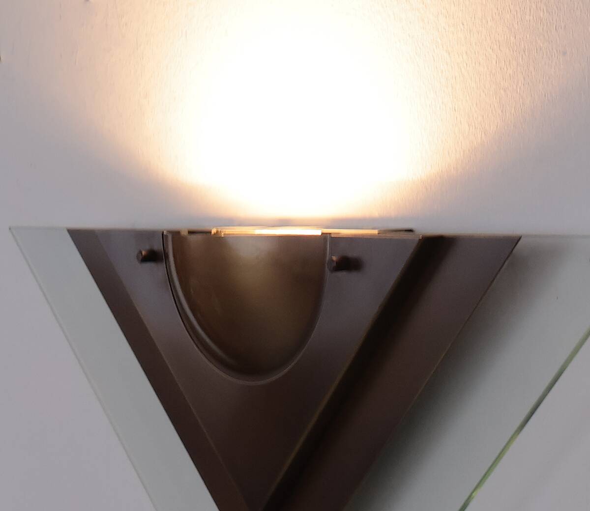 Dutch Design copper colored wall lamp with glass, Dijkstra 1980s