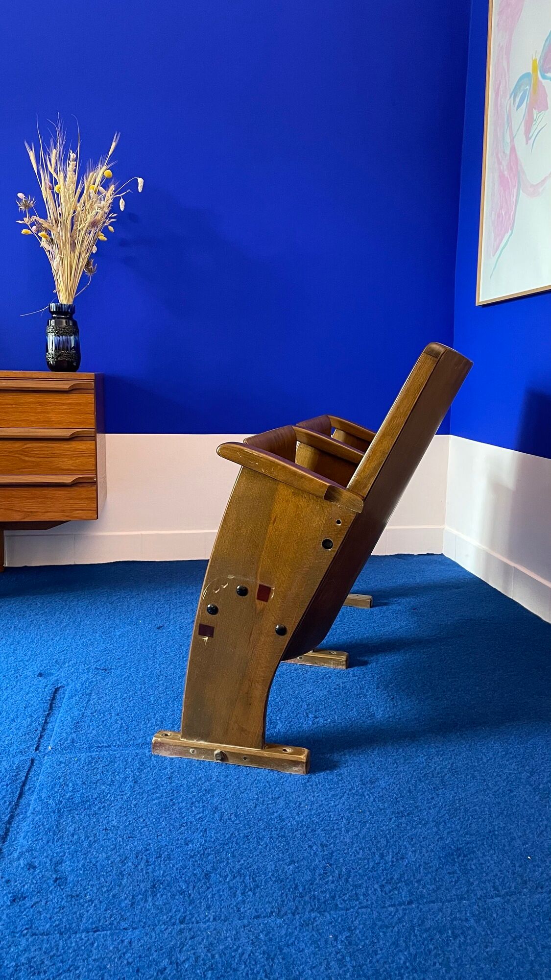 Theater chairs of the 60s in wood of czech origin