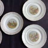 Set of 5 Moulin des Loups flat plates