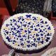 Oval dish 35cm navy blue flowers