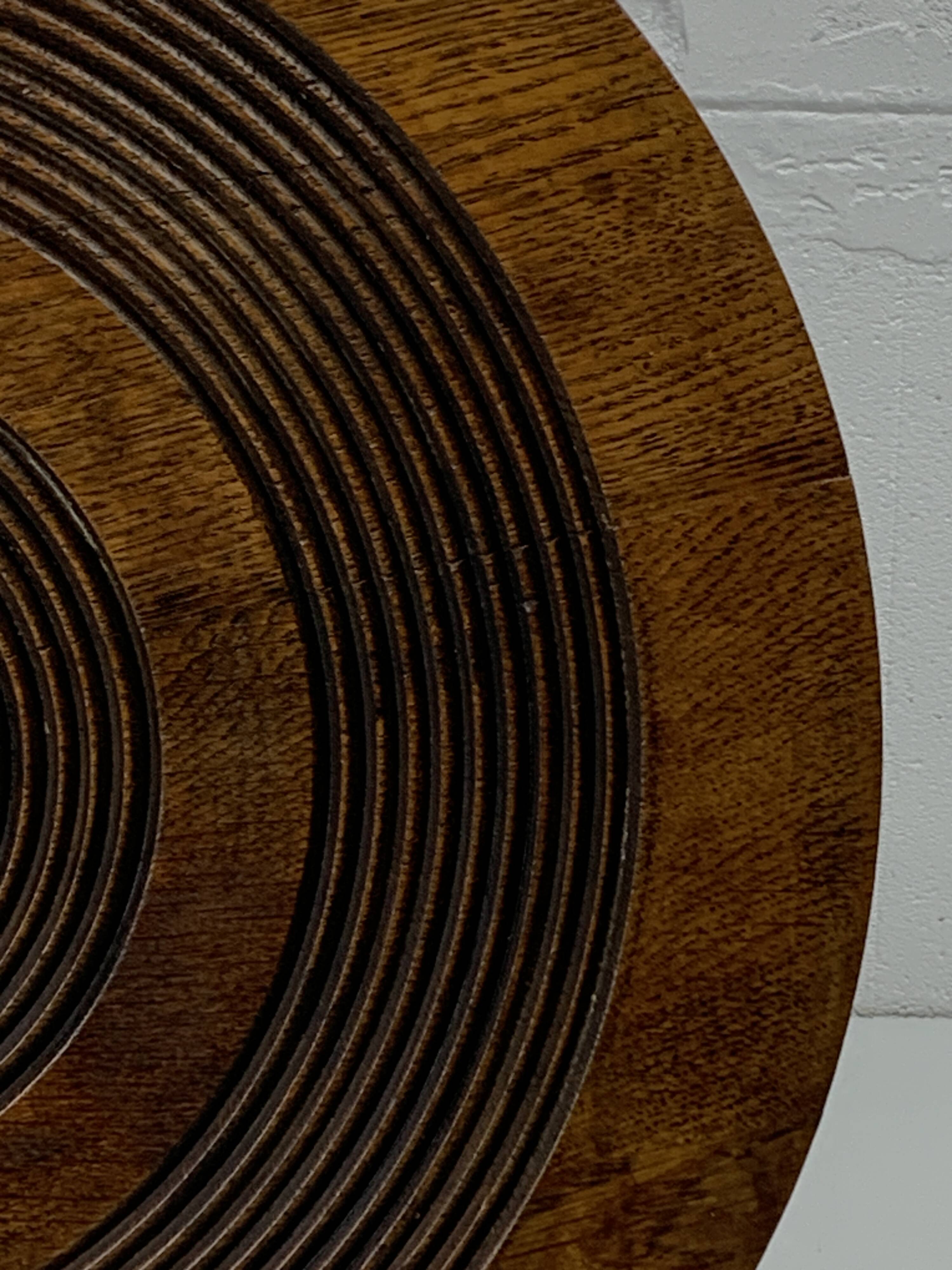 Brutalist Wood Turned Wine Press Side Table in the style of Charles Dudouyt