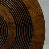 Brutalist Wood Turned Wine Press Side Table in the style of Charles Dudouyt