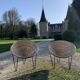Pair of wicker armchairs