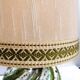Vintage table lamp - openwork green ceramic - 60's