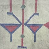 Vintage kilim rug, wool and cotton, folk art style, Poland, 1970s