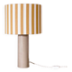 Lampe grès et abat-jour rayures jaunes