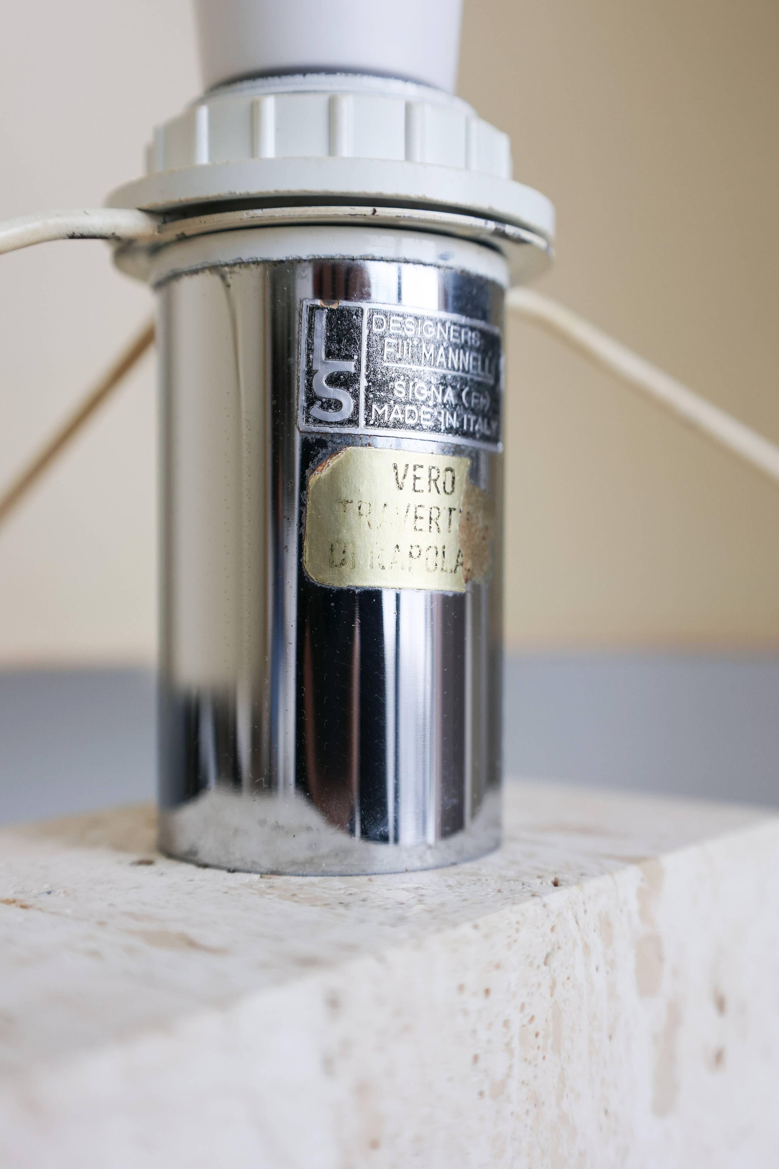 Paire de lampes de table en travertin en forme d'éléphant, signées Fratelli Mannelli, années 1970, Italie