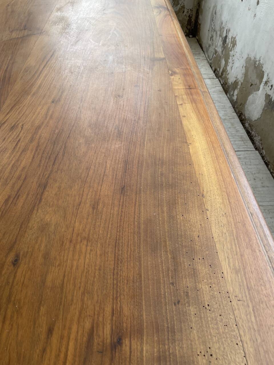 Solid walnut farmhouse castle table 1900 XXL