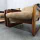 Pair of 1970s Scandinavian lounge chairs, upholstered in corduroy.