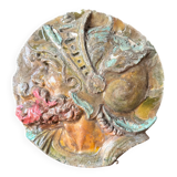 Gothic Revival plaster wall decoration Mascaron from the late 19th/early 20th century.