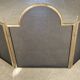 Vintage brass fire screen with 3 panels