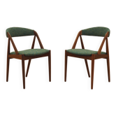 2 chaises danoises en teck par Kai Kristiansen, années 1970