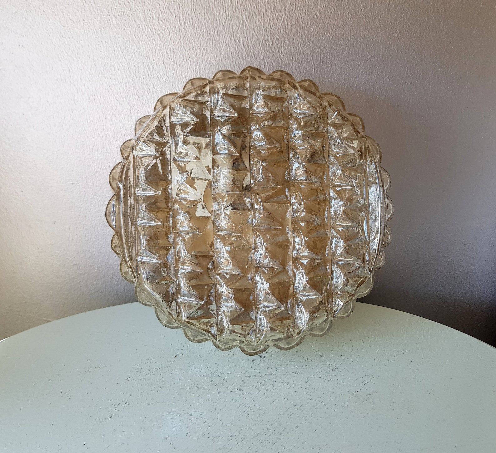 60s golden glass ceiling lamp