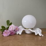 Old lamp in white and opaline ceramic