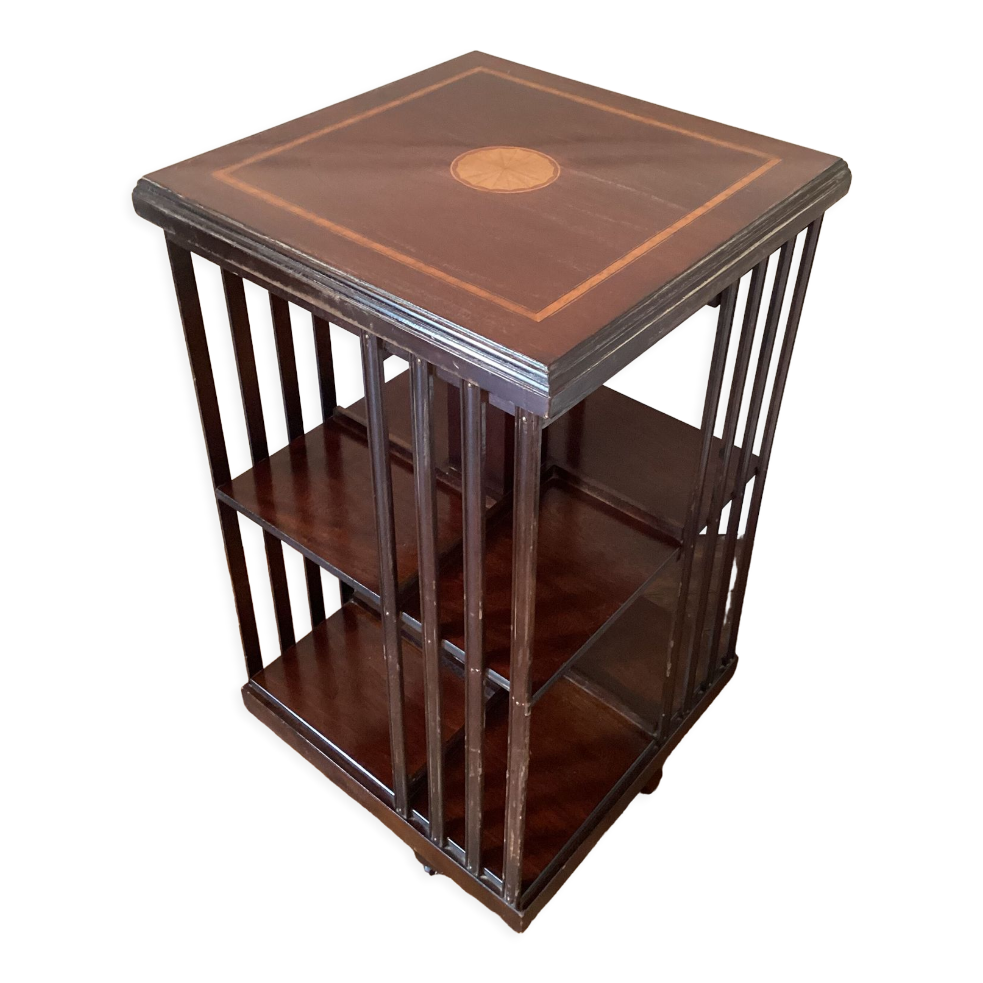 Rotating bookcase, vintage English