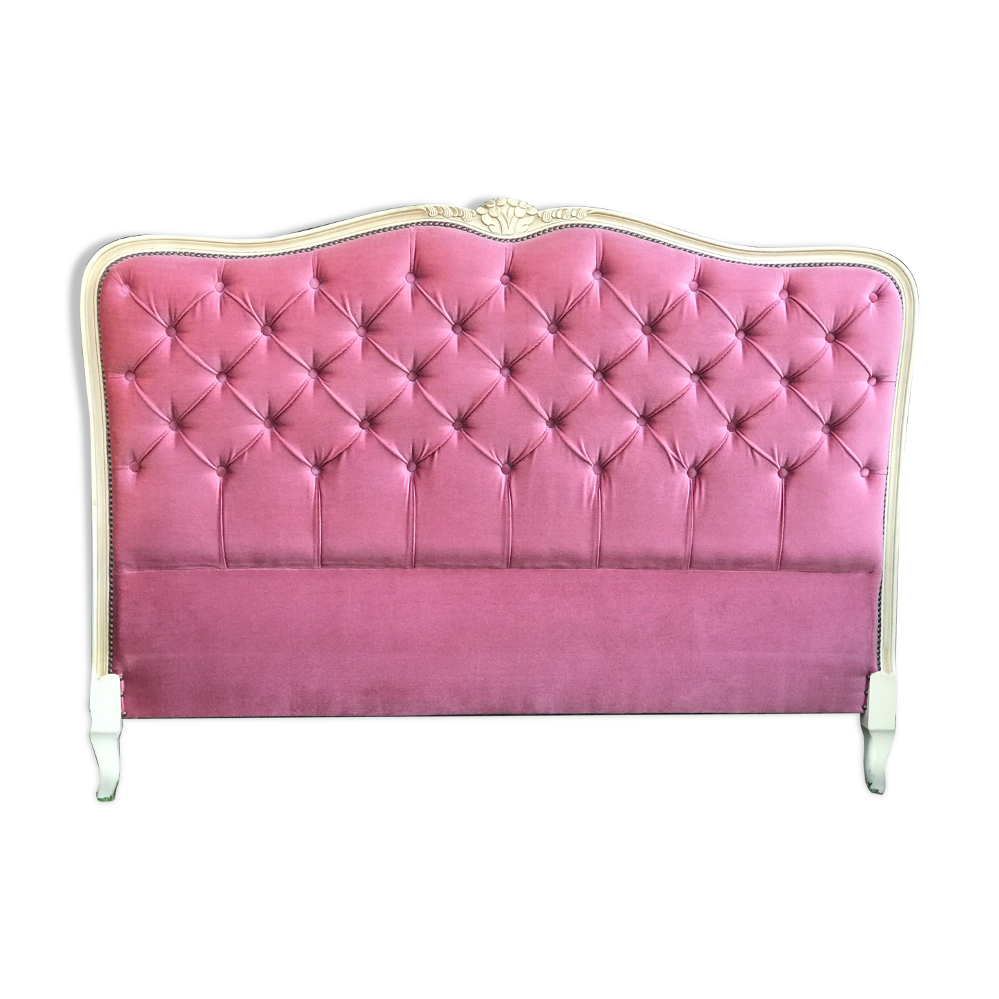 Louis XV style headboard padded velvet