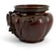 Exceptional planter / cache-pot in patinated Japanese bronze circa 1880.