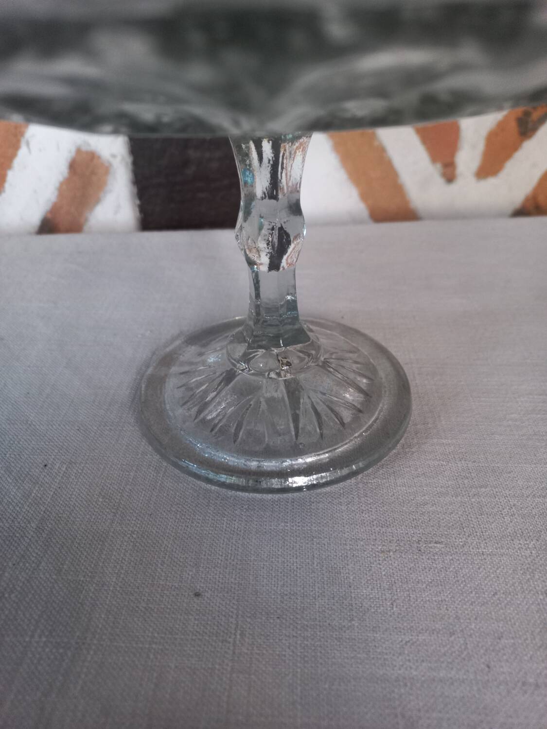 Glass fruit compote dish