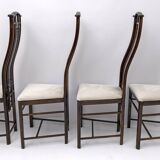 Four Giorgetti Italian Dinning Armchairs "Gallery", 1980s