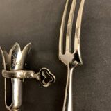 4 silver serving covers for leg and salad, XIXth