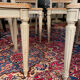 Set of four grey lacquered wooden chairs in the Louis XVI style, late 19th century.