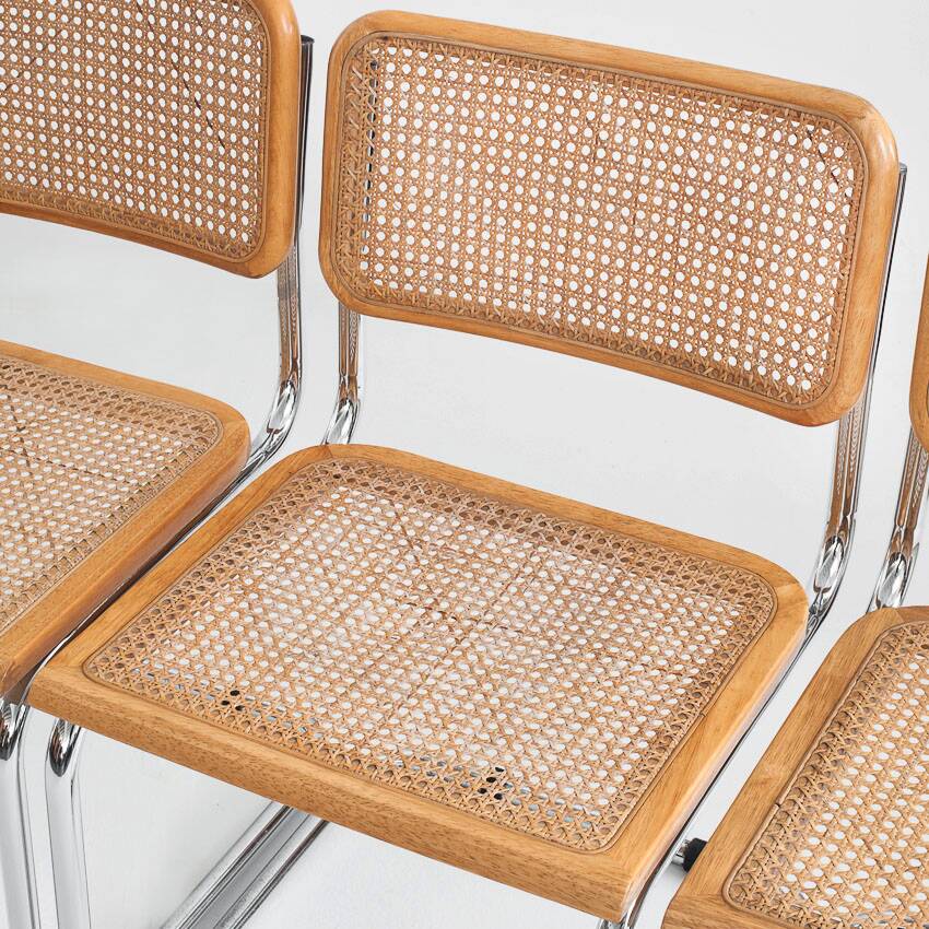 Set of 6 Cesca chairs. Made according to the design by Marcel Breuer. 80s.