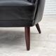 1960s, Scandinavian sofa in black furniture leather.
