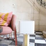 Lampe la Luco finition laquée blanc & or jaune