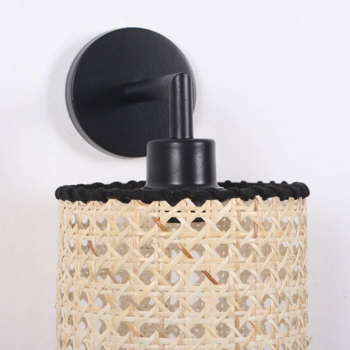 Lampe en bambou, applique murale en bambou, applique bohème