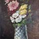 Still life with flowers, oil on canvas, signed, French school, 28 x 41 cm.