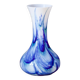 Large Murano vase in blown opaline glass with a flame pattern.