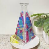 Carafe multicolore en forme de pyramide de Murano - 1980
