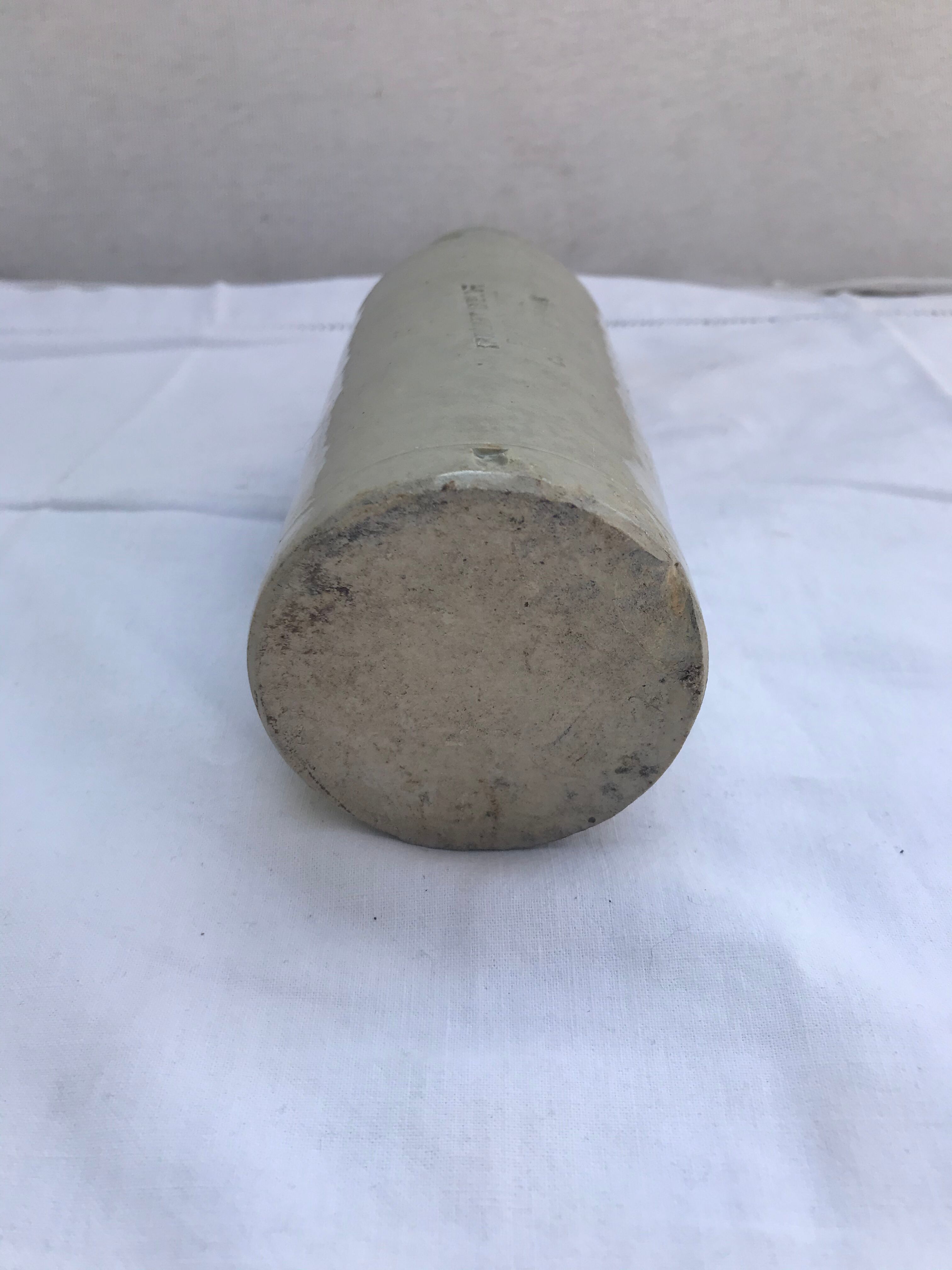 Old ceramic bottle beige Fourgault Courbevoie Paris vintage
