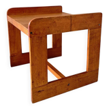 Table basse géométrique bois miel vintage