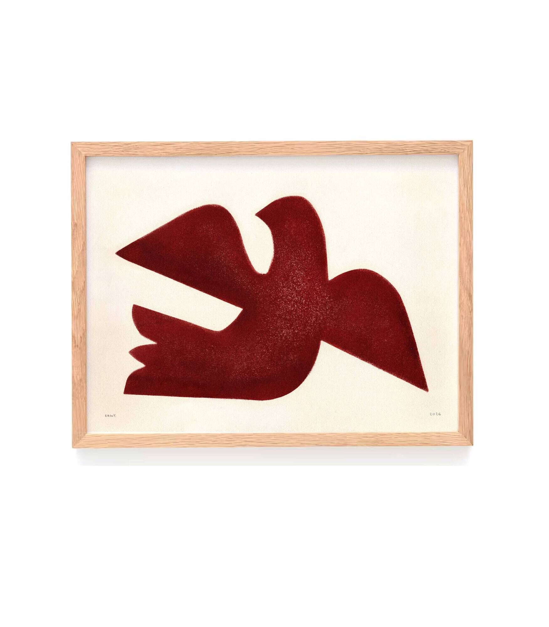 Peinture original sur papier  "Bird" signée Eawy