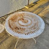 Garden furniture table with 2 armchairs and 2 chairs