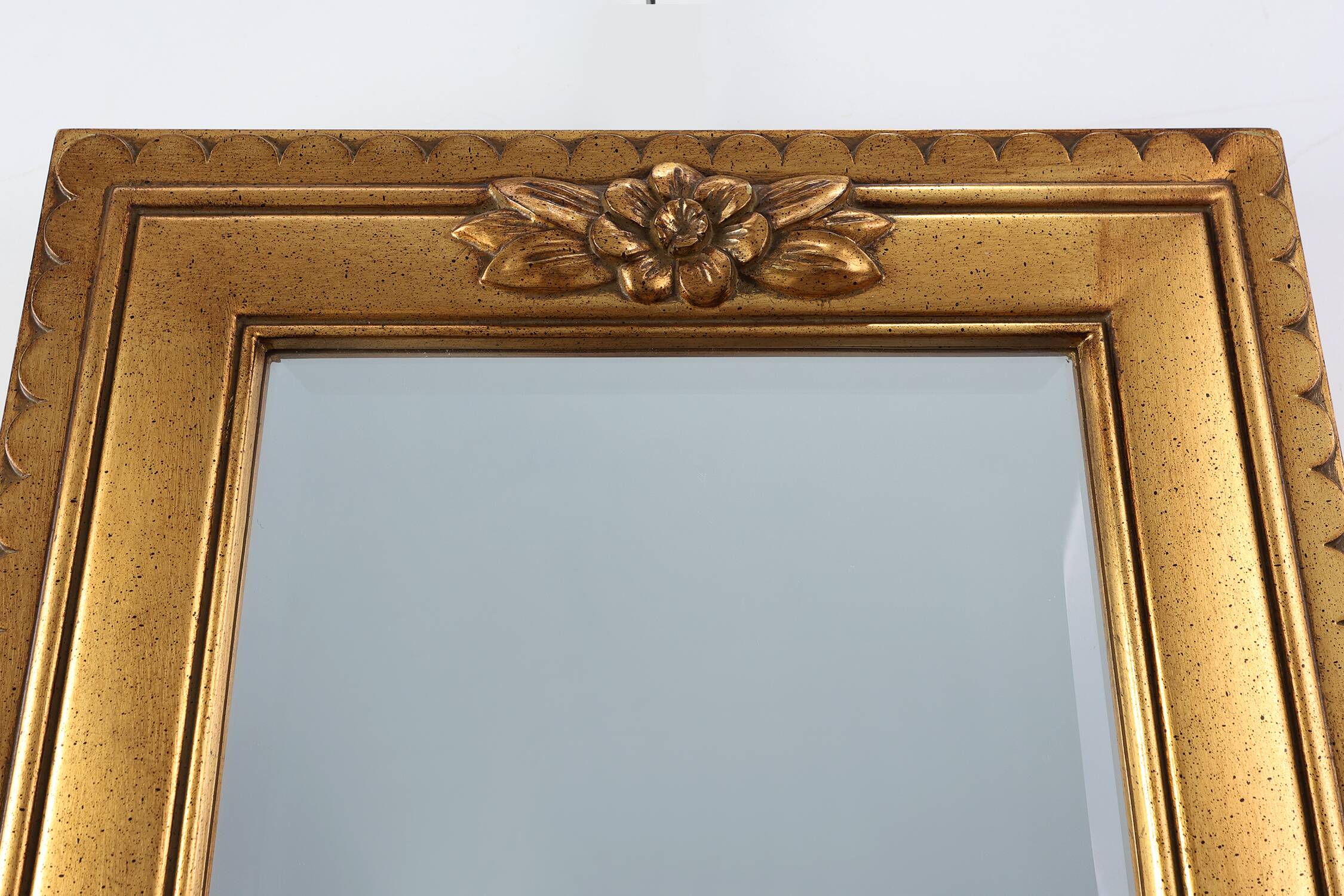 20th Century rectangular Deknudt Gilt Resin Mirror, Belgium