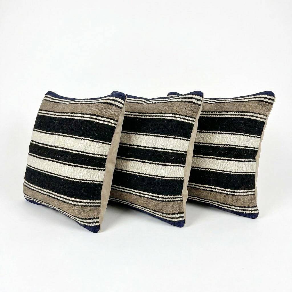 Set of 3 vintage kilim cushion covers 41x41 cm