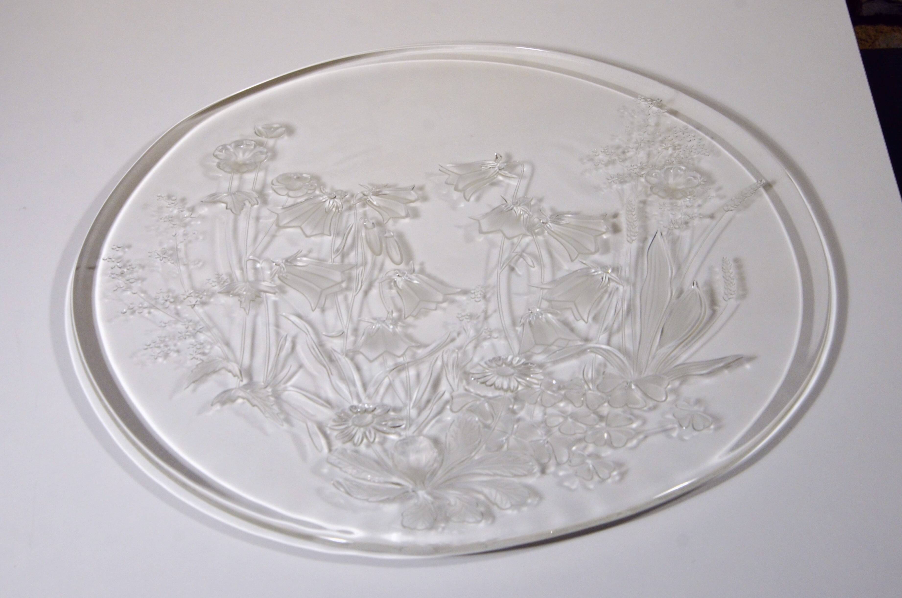 Decorative glass plate, Wiesengrund, Germany, 33 x 1cm