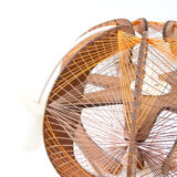 Scandinavian yarn and wood hanging lamp