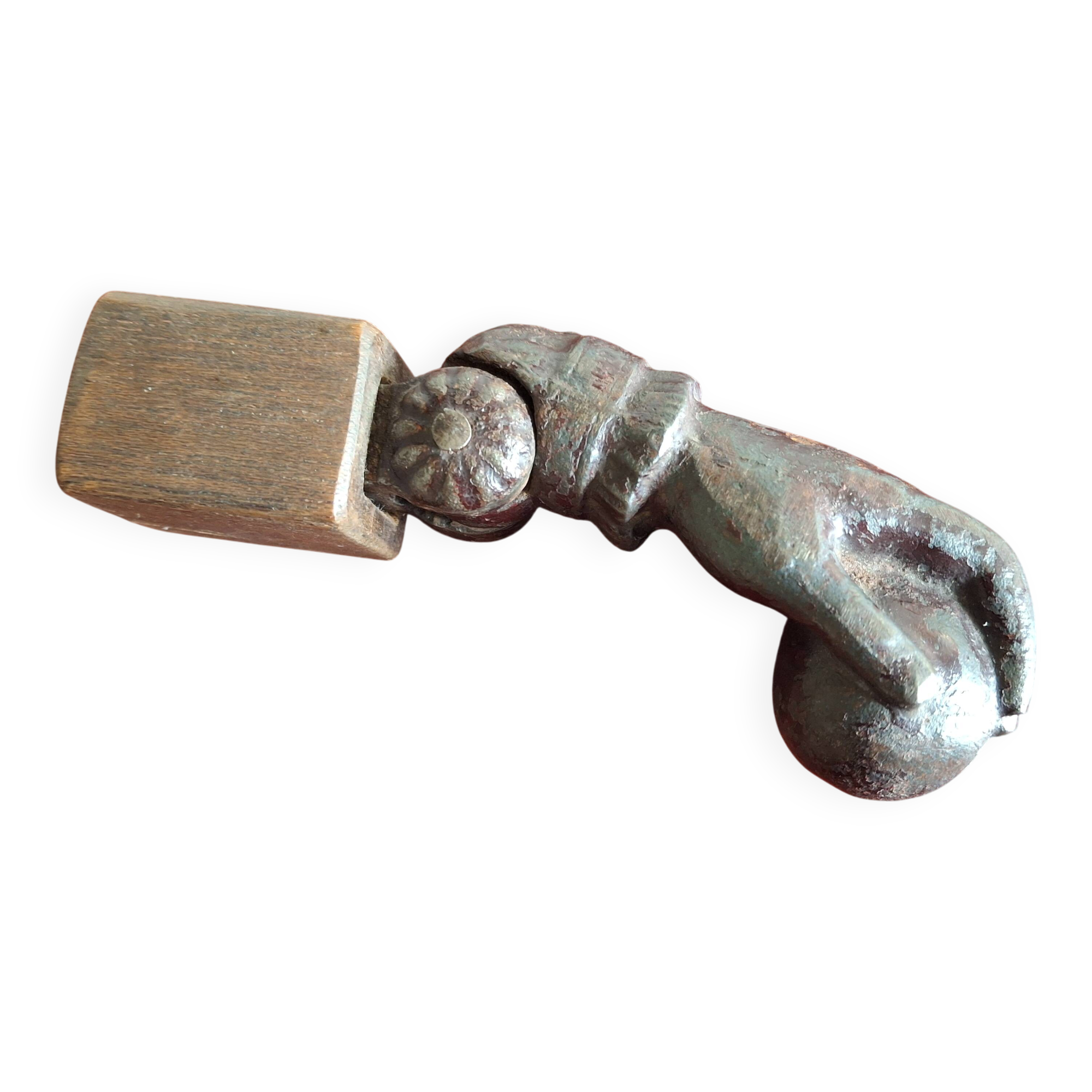 Cast iron door knocker from the 19th century or earlier.