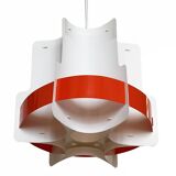 Plastic sheet pendant light by Quality System. Denmark 1970s