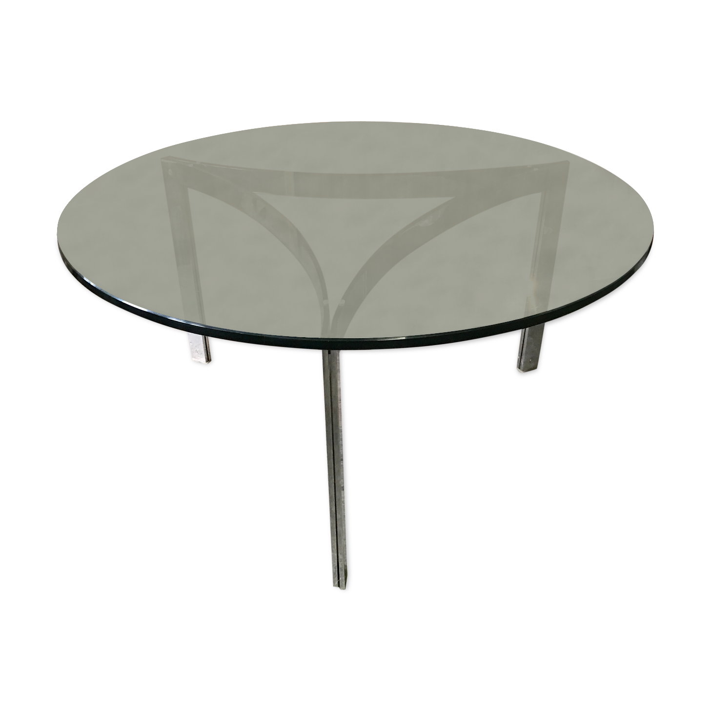 Chromium coffee table and glass slab