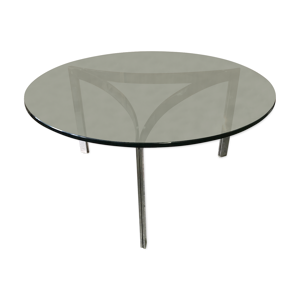 Table basse chrome et dalle de