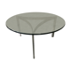 Table basse chrome et dalle de verre