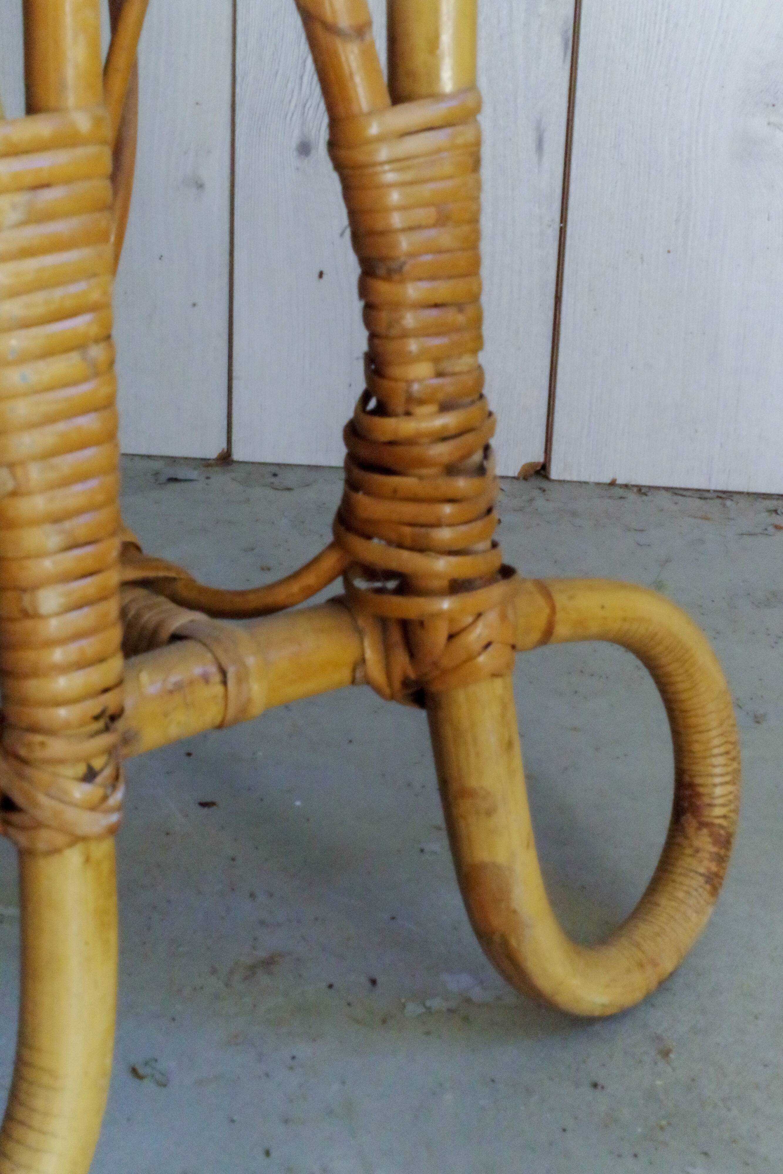 60s rattan magazine holders with trays