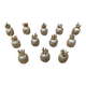 Set of 12 vintage gold metal pineapple shaped table place markers