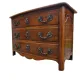 Curved Louis XV style chest of drawers in solid walnut